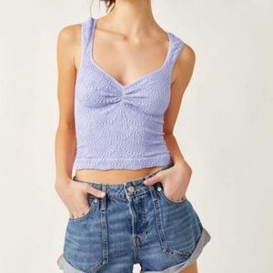 NWT $48 Free People Women's Love Letter Sweetheart Cami Size M/L Purple